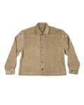 Benson Long Sleeve Textured Bonded Overshirt – Oat
