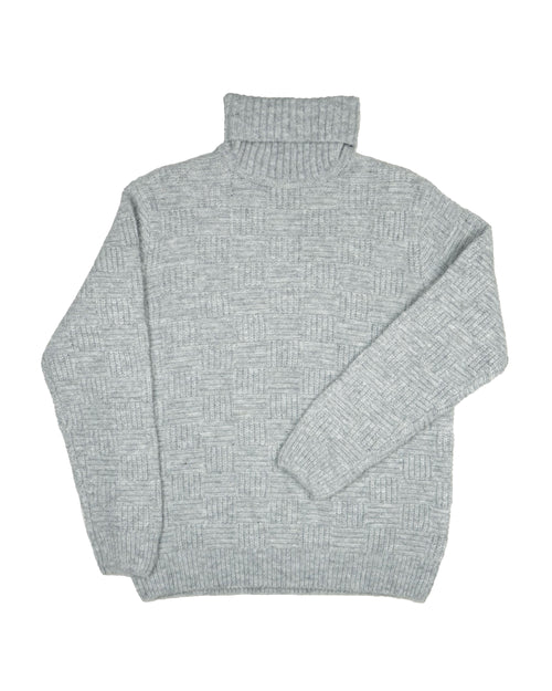 Benson Long Sleeve Turtleneck Sweater – Light Grey