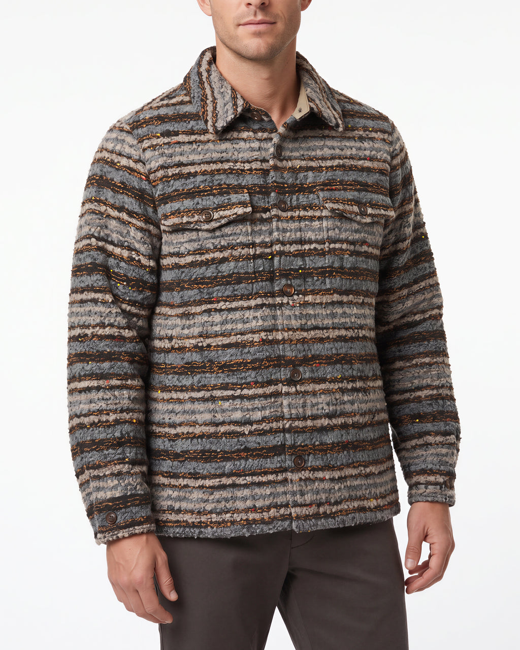 Benson Stripe Textured Jacket – Multicolour