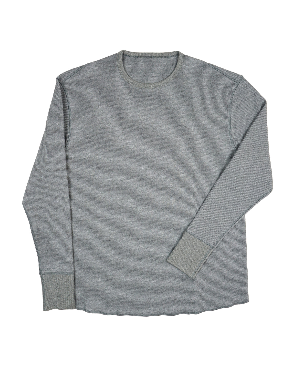 Benson Long Sleeve Waffle Knit Crewneck Shirt – Charcoal