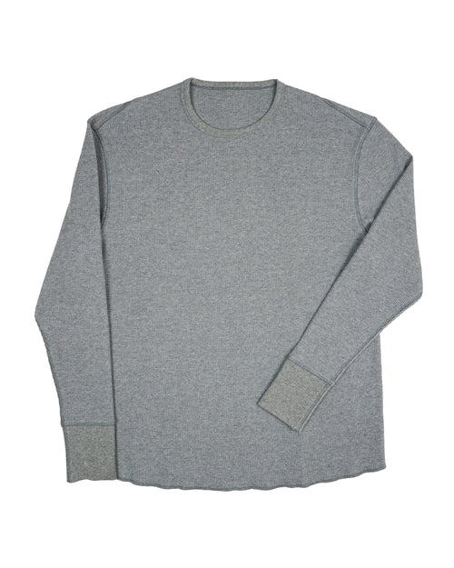 Benson Long Sleeve Waffle Knit Crewneck Shirt – Charcoal