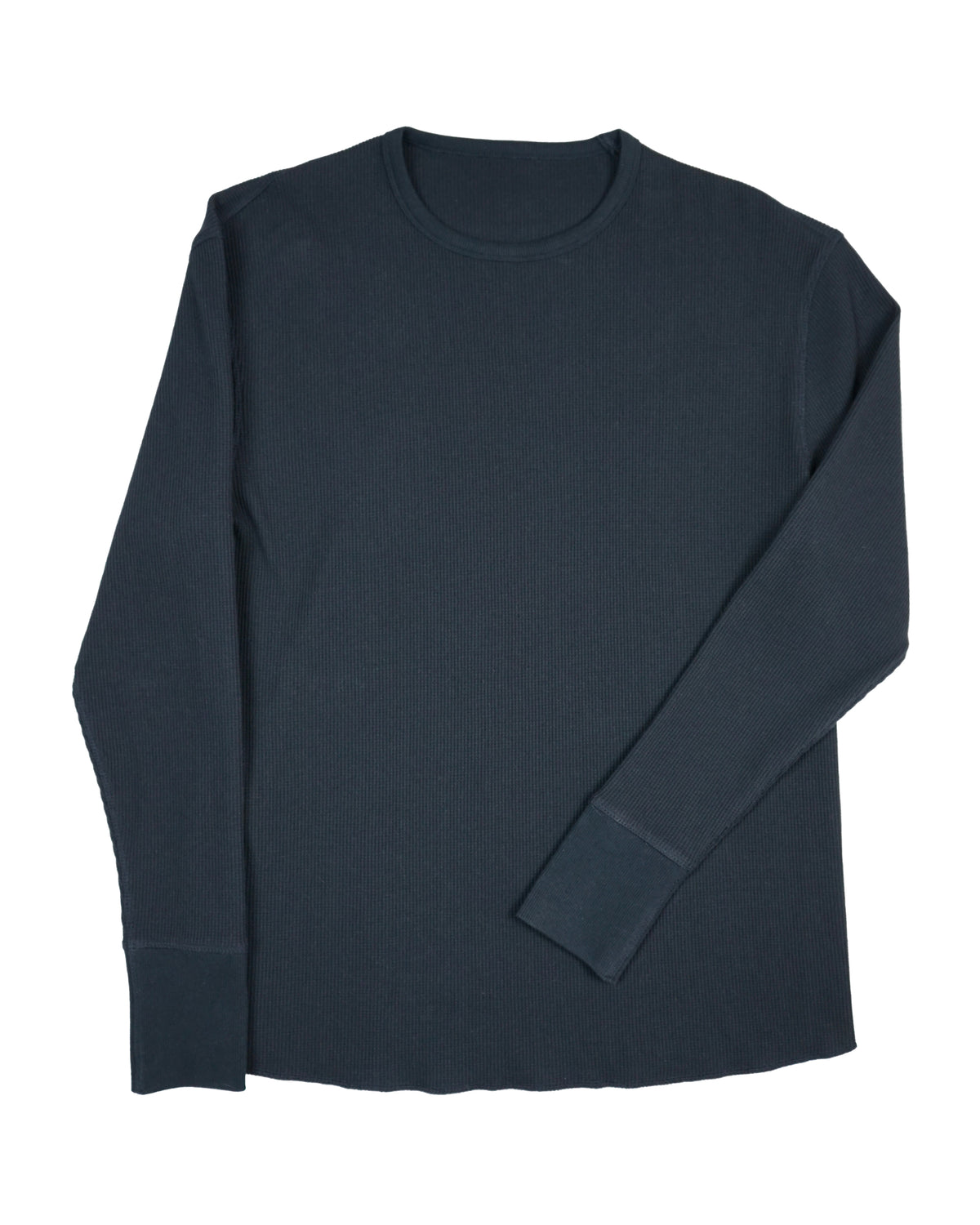 Benson Long Sleeve Waffle Knit Crewneck Shirt – Navy