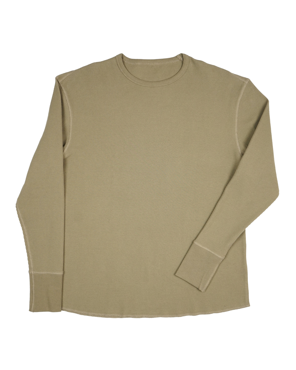 Benson Long Sleeve Waffle Knit Crewneck Shirt – Taupe