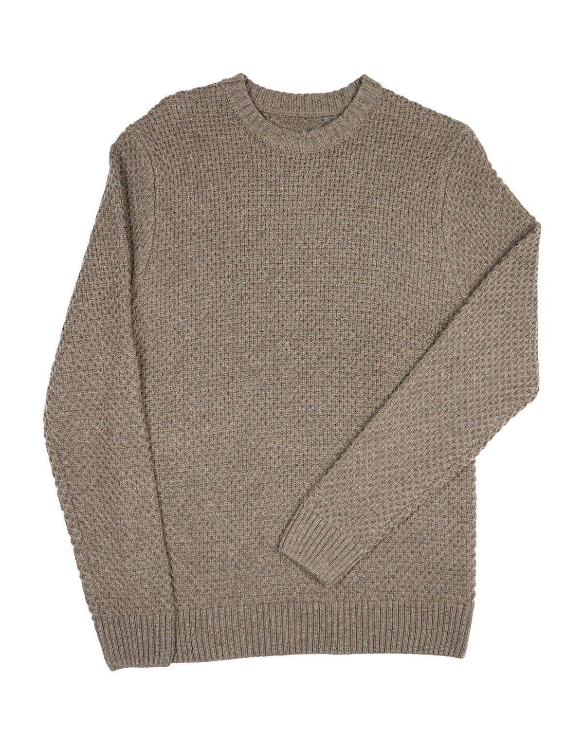 Benson Long Sleeve Crewneck Sweater – Brown