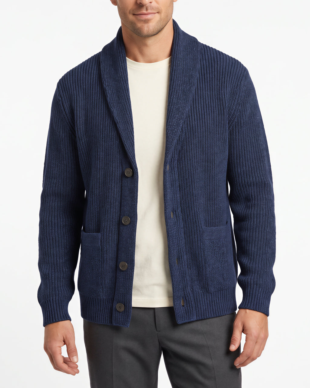Benson Long Sleeve Knit Cardigan – Blue Mix
