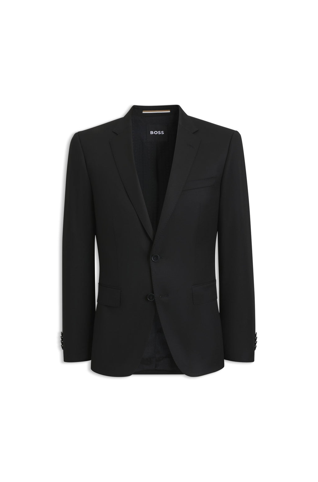 HUGO BOSS Slim-Fit Suit Jacket in Virgin-Wool Serge – Black