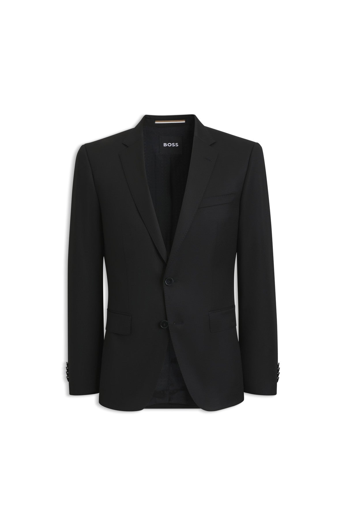 HUGO BOSS Slim-Fit Suit Jacket in Virgin-Wool Serge – Black