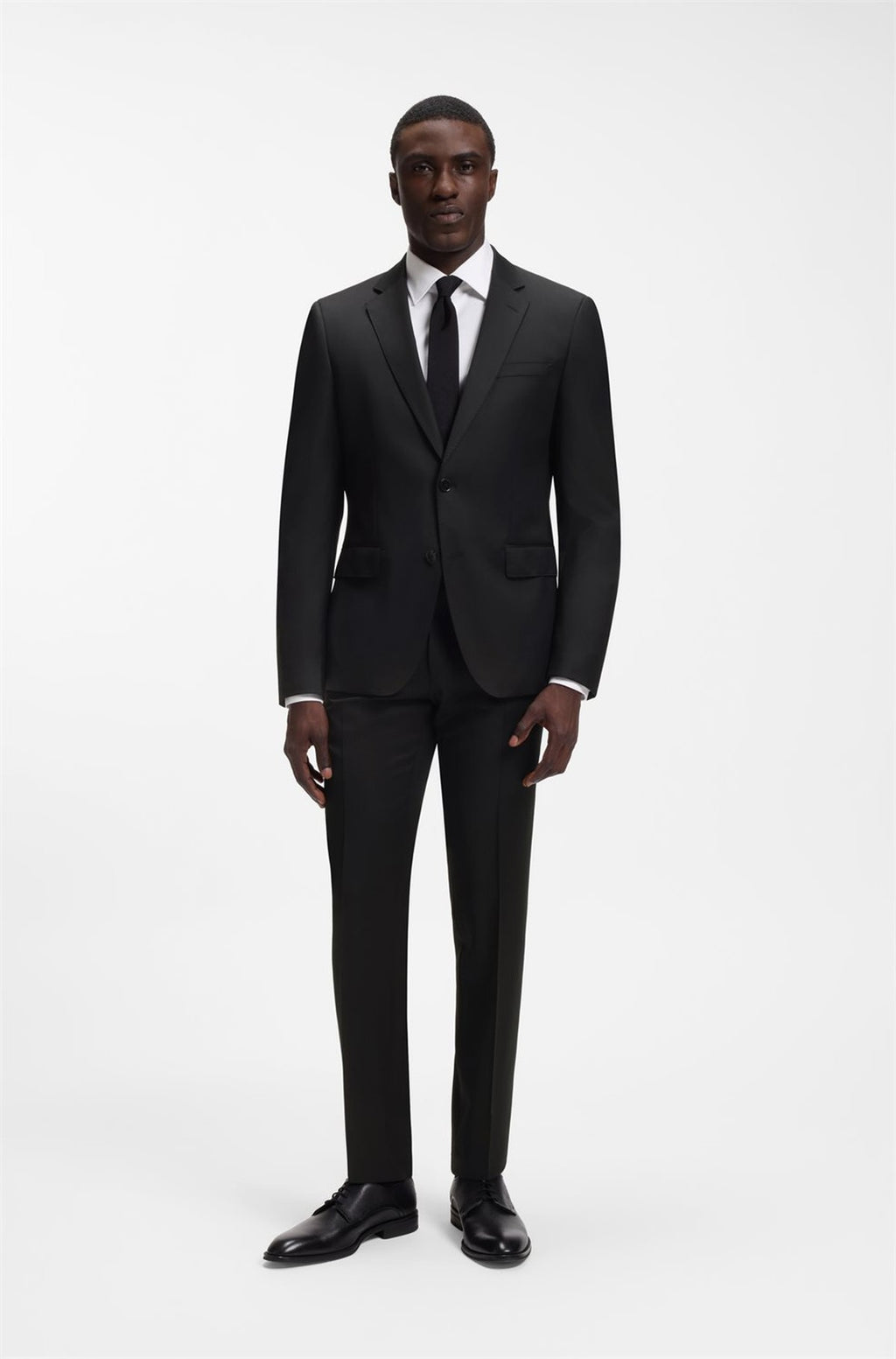 HUGO BOSS Slim-Fit Suit Jacket in Virgin-Wool Serge – Black
