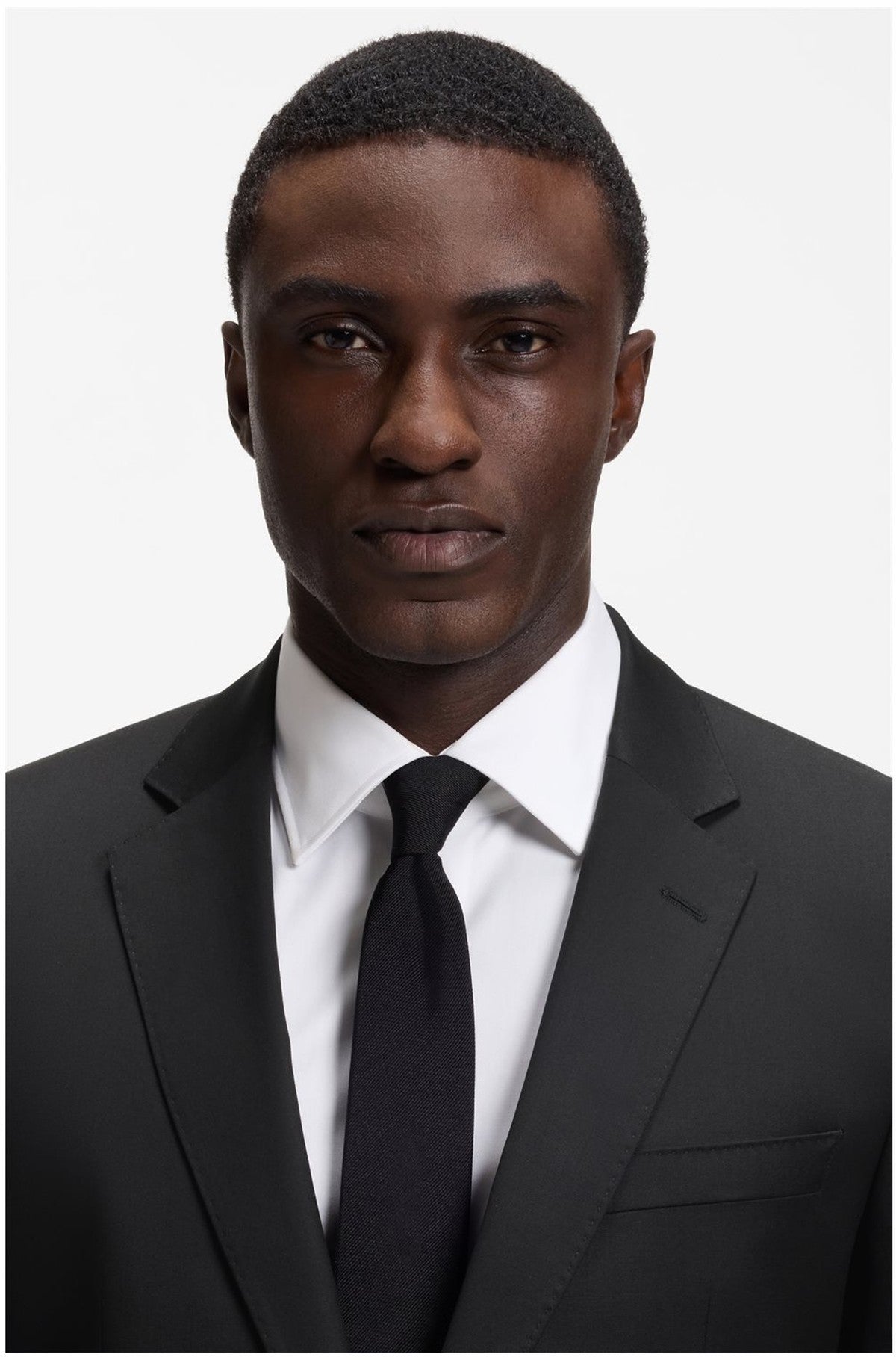 HUGO BOSS Slim-Fit Suit Jacket in Virgin-Wool Serge – Black
