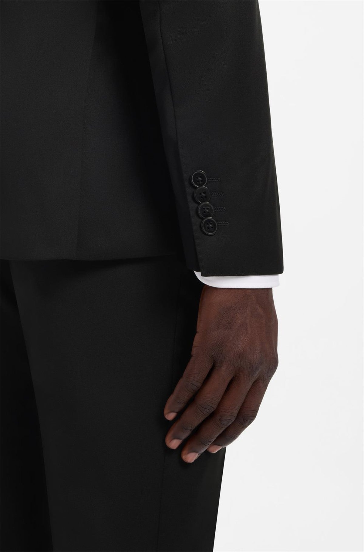 HUGO BOSS Slim-Fit Suit Jacket in Virgin-Wool Serge – Black