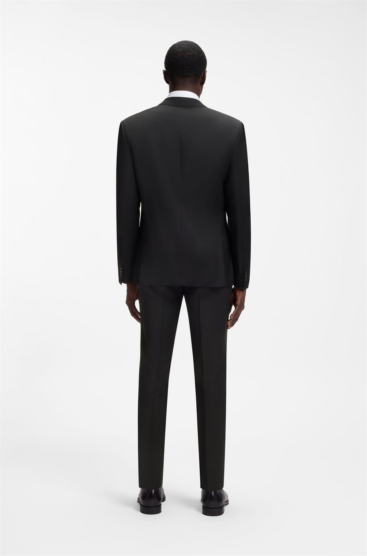 HUGO BOSS Slim-Fit Suit Jacket in Virgin-Wool Serge – Black