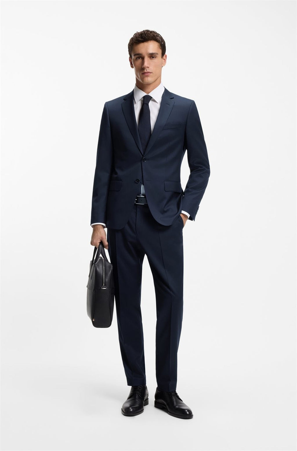 HUGO BOSS Slim-Fit Suit Jacket in Virgin-Wool Serge – Dark Blue