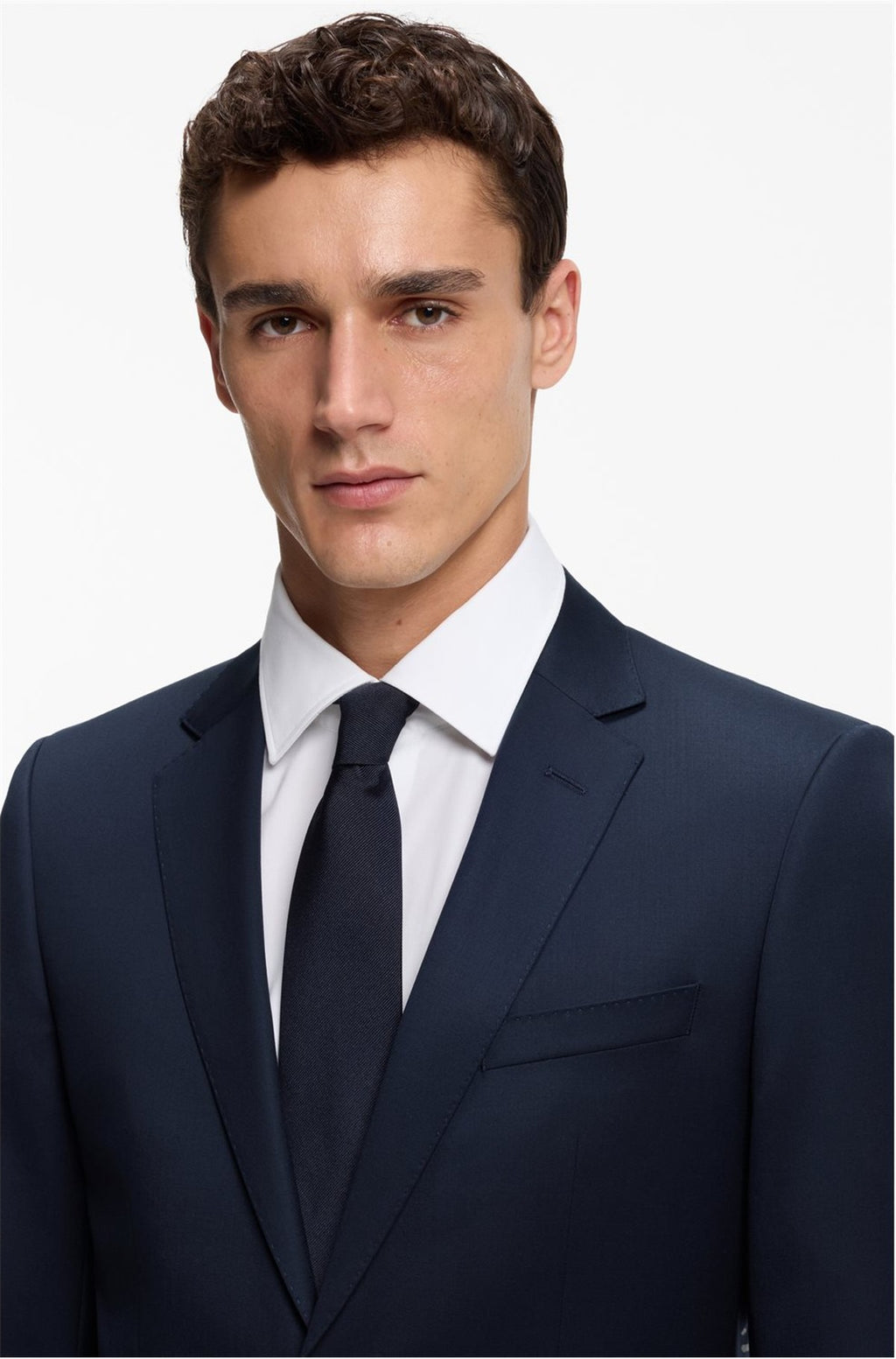 HUGO BOSS Slim-Fit Suit Jacket in Virgin-Wool Serge – Dark Blue