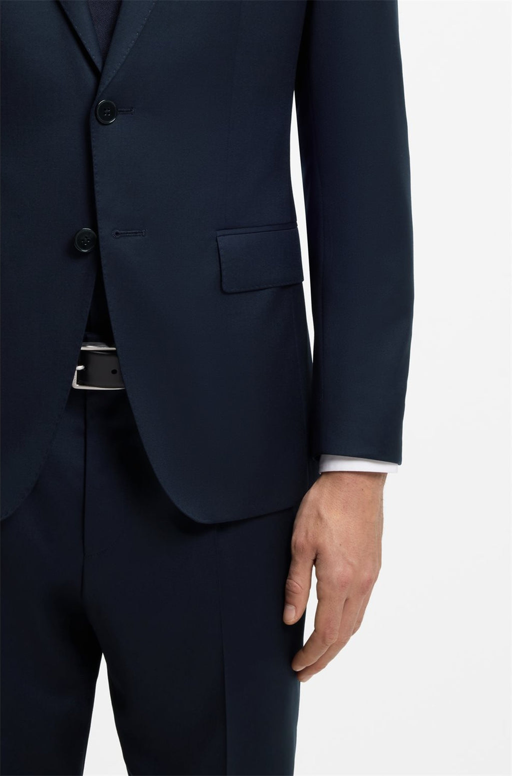 HUGO BOSS Slim-Fit Suit Jacket in Virgin-Wool Serge – Dark Blue