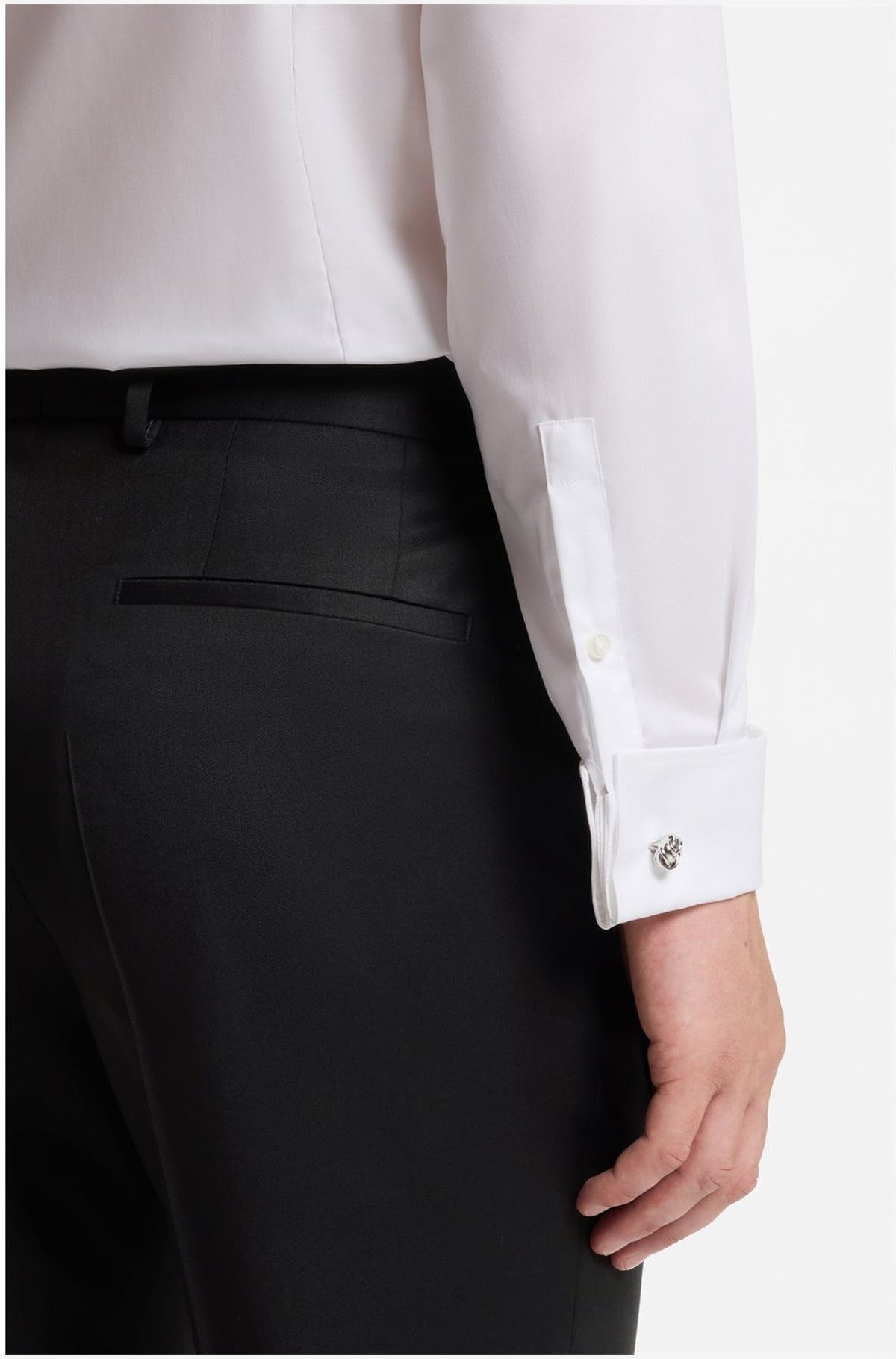 HUGO BOSS Slim-Fit Pants in Virgin-Wool Serge – Black