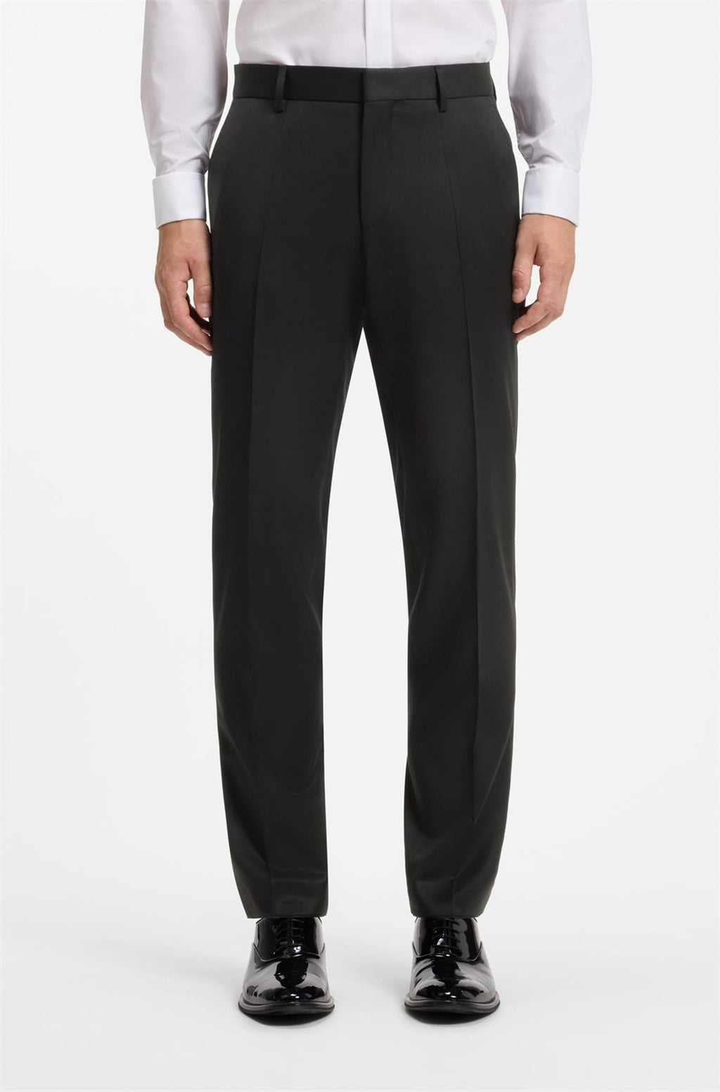 HUGO BOSS Slim-Fit Pants in Virgin-Wool Serge – Black