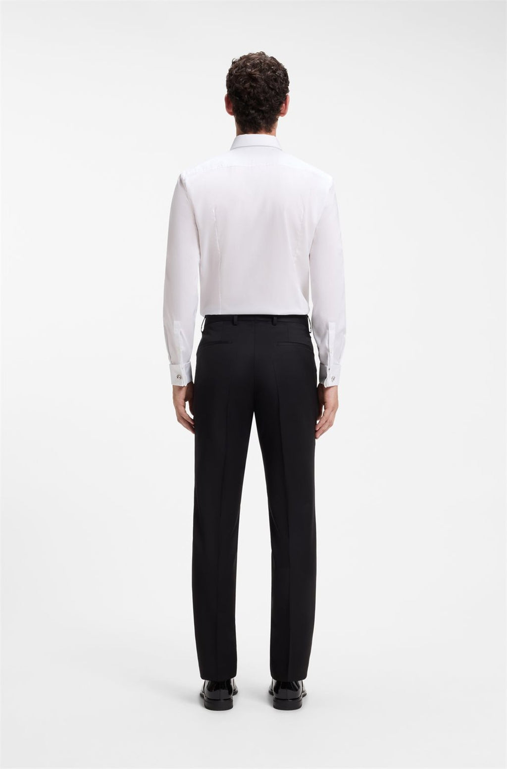 HUGO BOSS Slim-Fit Pants in Virgin-Wool Serge – Black
