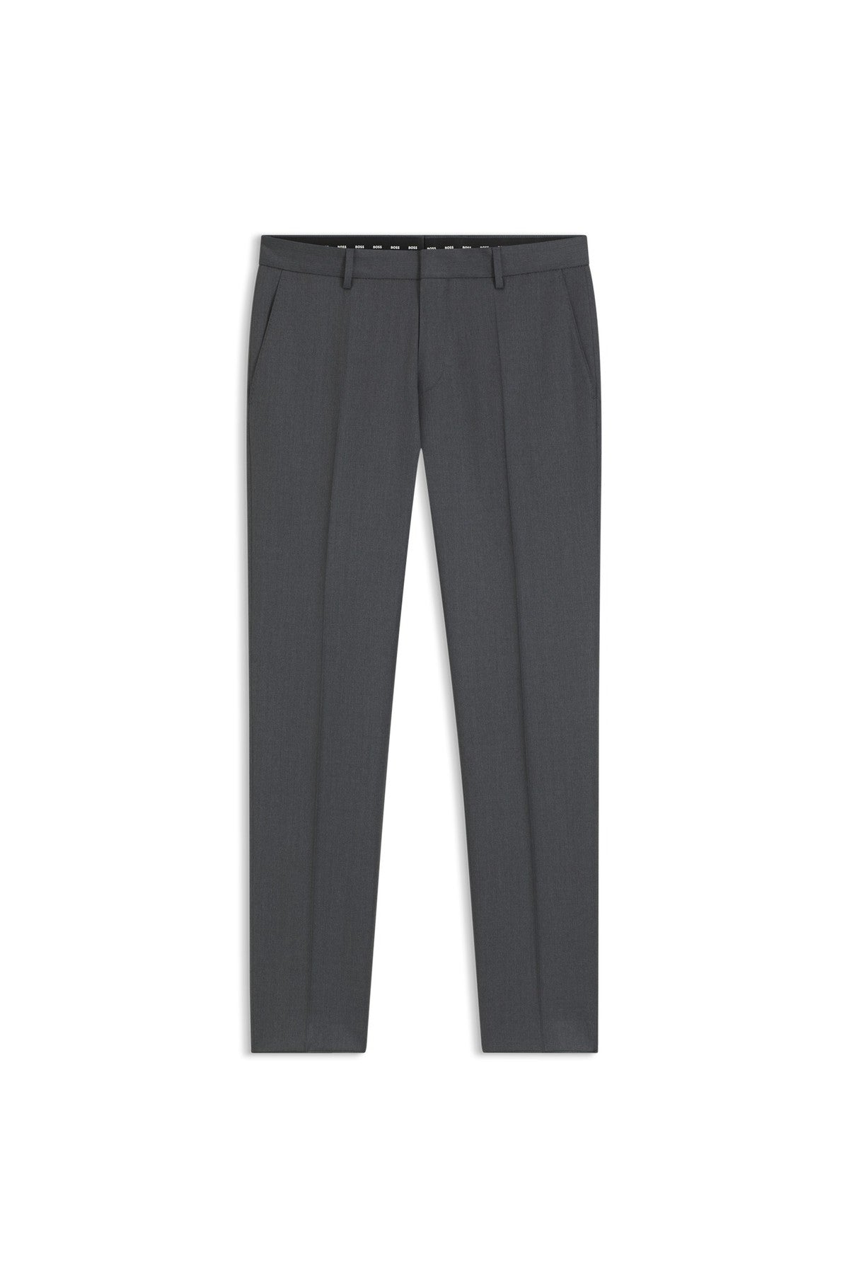 HUGO BOSS Slim-Fit Pants in Virgin-Wool Serge – Dark Grey