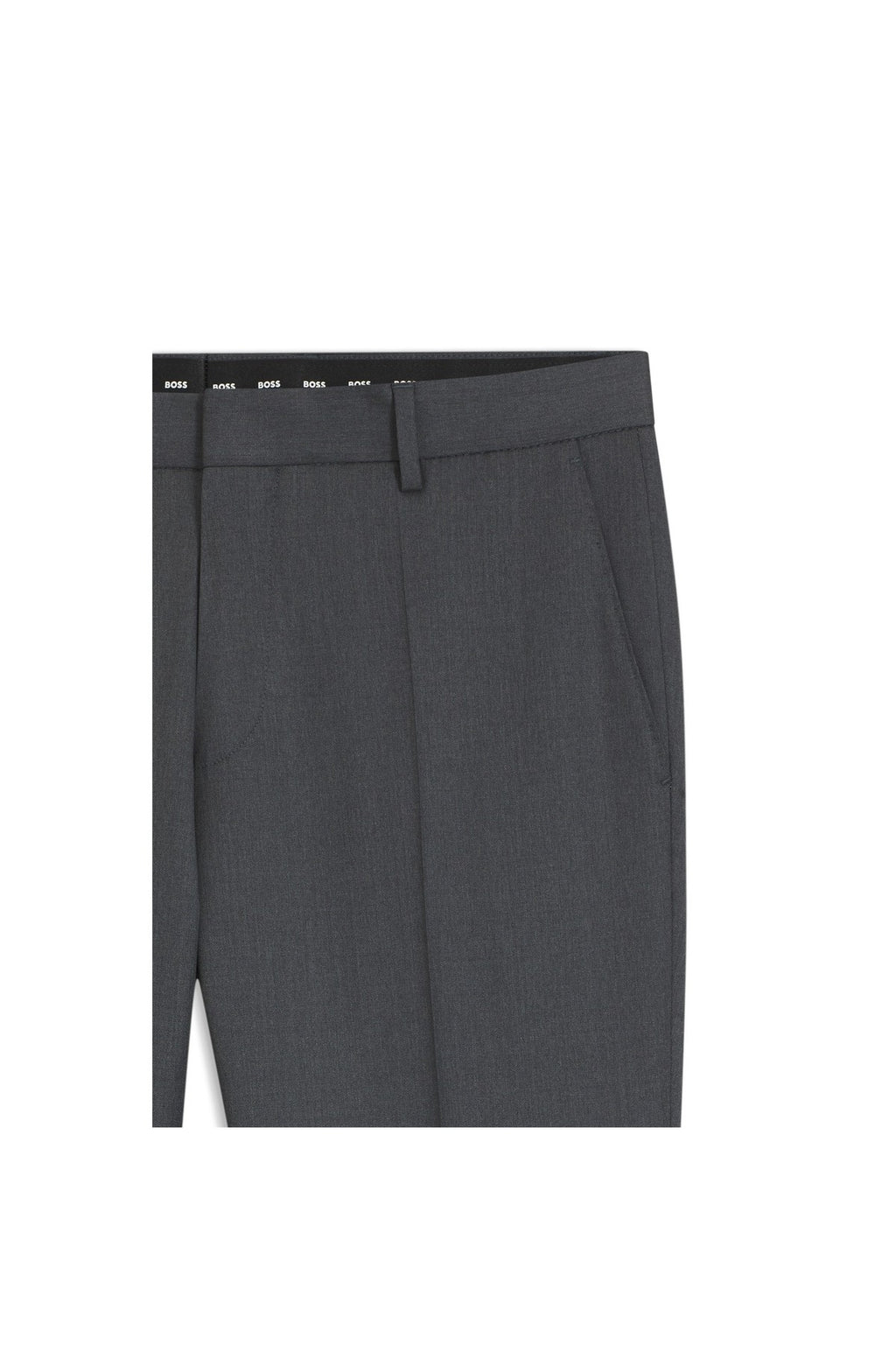 HUGO BOSS Slim-Fit Pants in Virgin-Wool Serge – Dark Grey