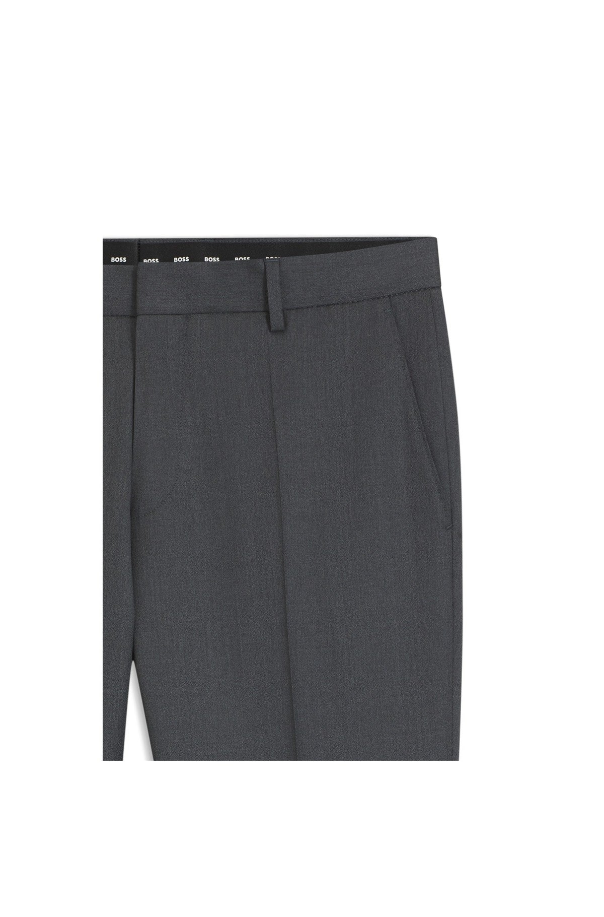 HUGO BOSS Slim-Fit Pants in Virgin-Wool Serge – Dark Grey