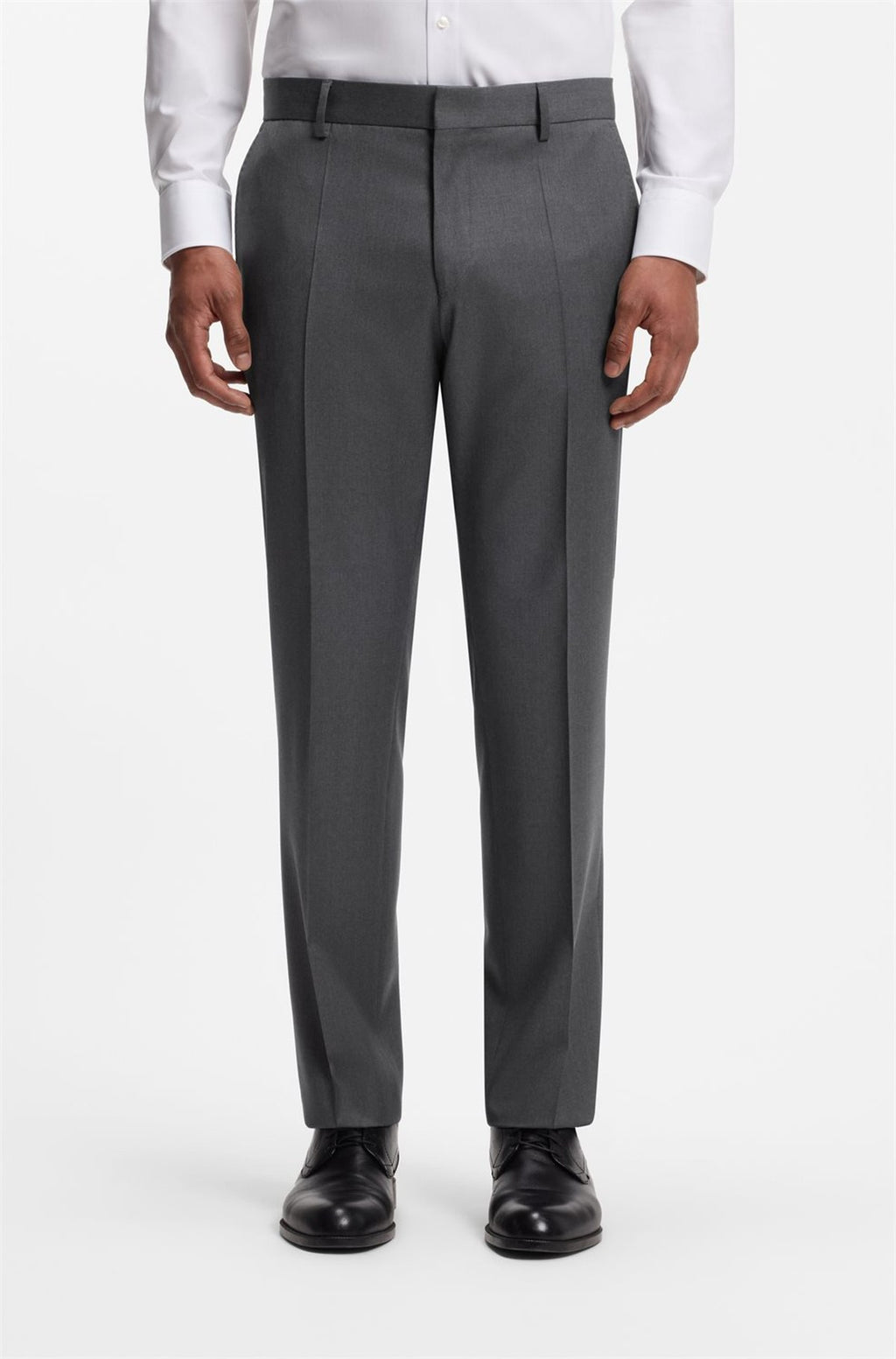 HUGO BOSS Slim-Fit Pants in Virgin-Wool Serge – Dark Grey