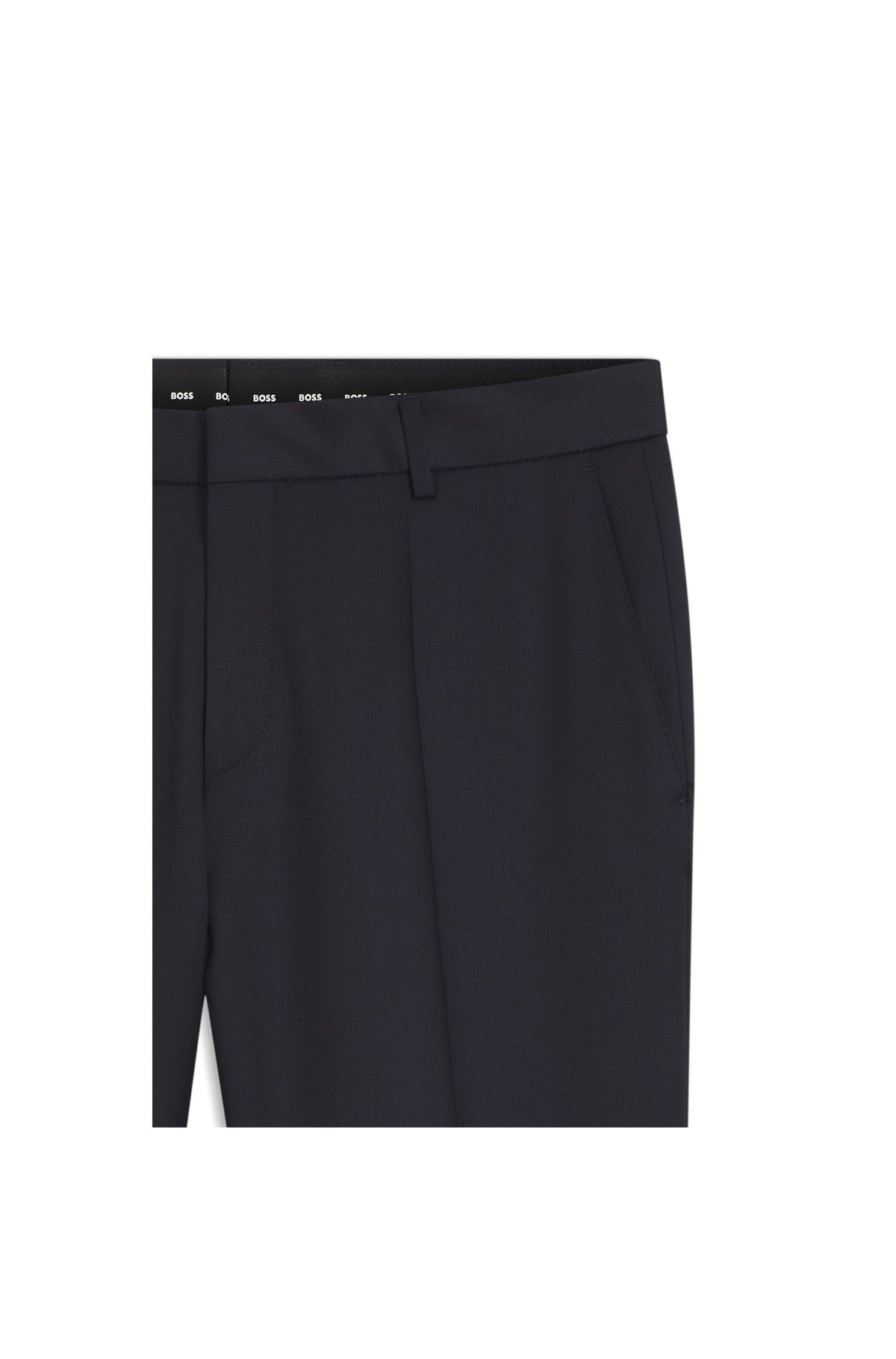 HUGO BOSS Slim-Fit Pants in Virgin-Wool Serge – Dark Blue