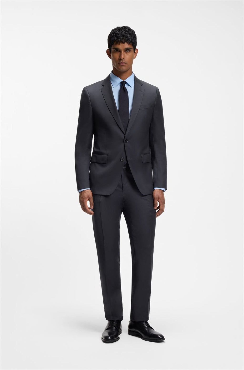 HUGO BOSS Slim-Fit Pants in Virgin-Wool Serge – Dark Blue