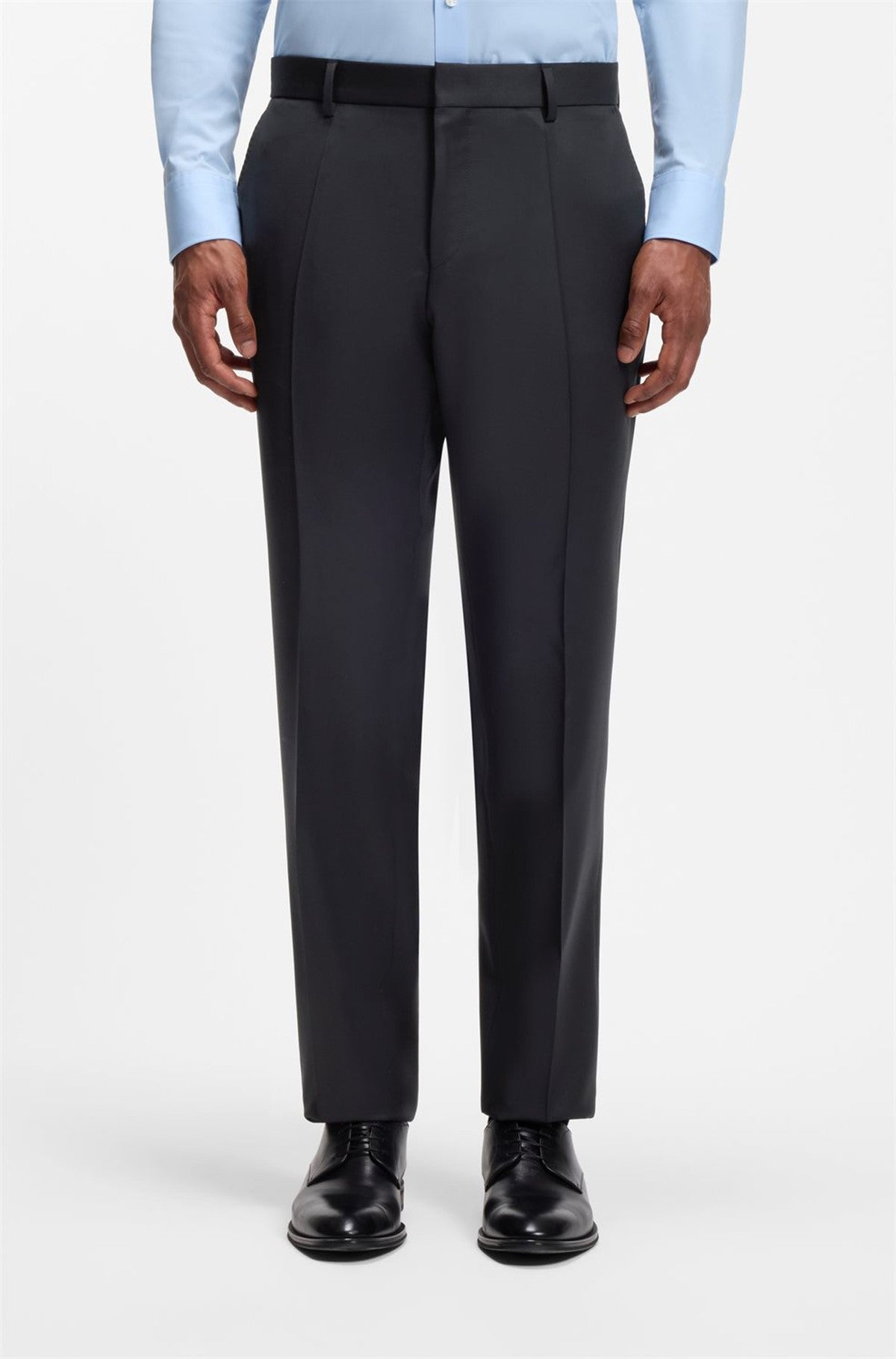 HUGO BOSS Slim-Fit Pants in Virgin-Wool Serge – Dark Blue