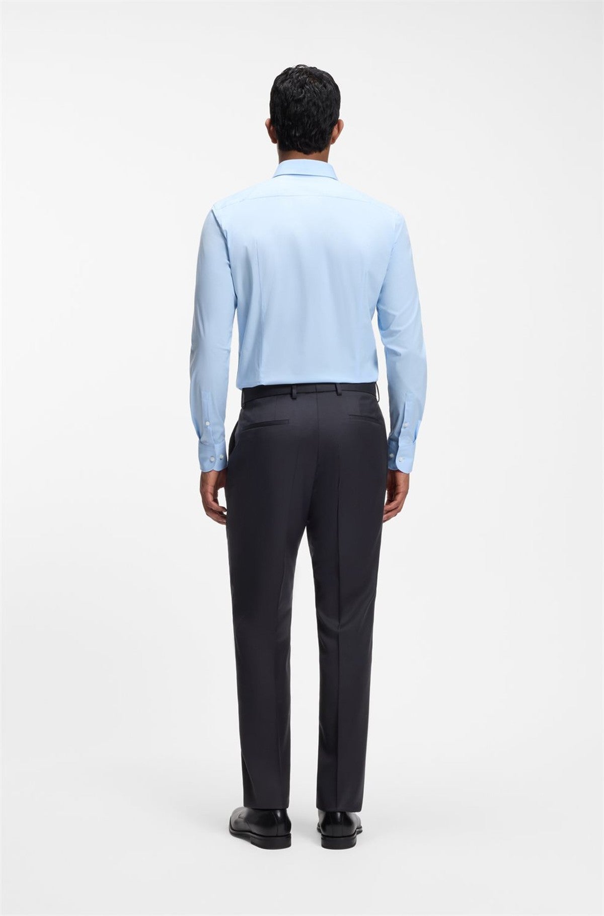 HUGO BOSS Slim-Fit Pants in Virgin-Wool Serge – Dark Blue