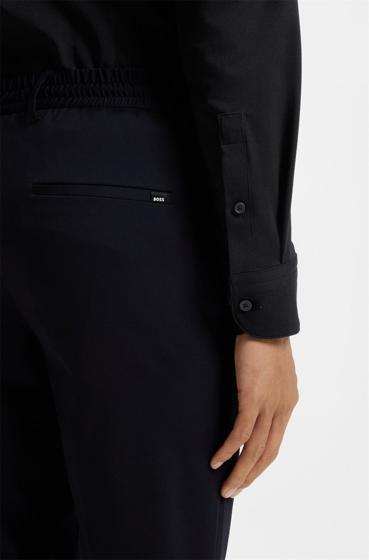 HUGO BOSS Slim-Fit Shirt in a Performance-Stretch Cotton Blend – Black
