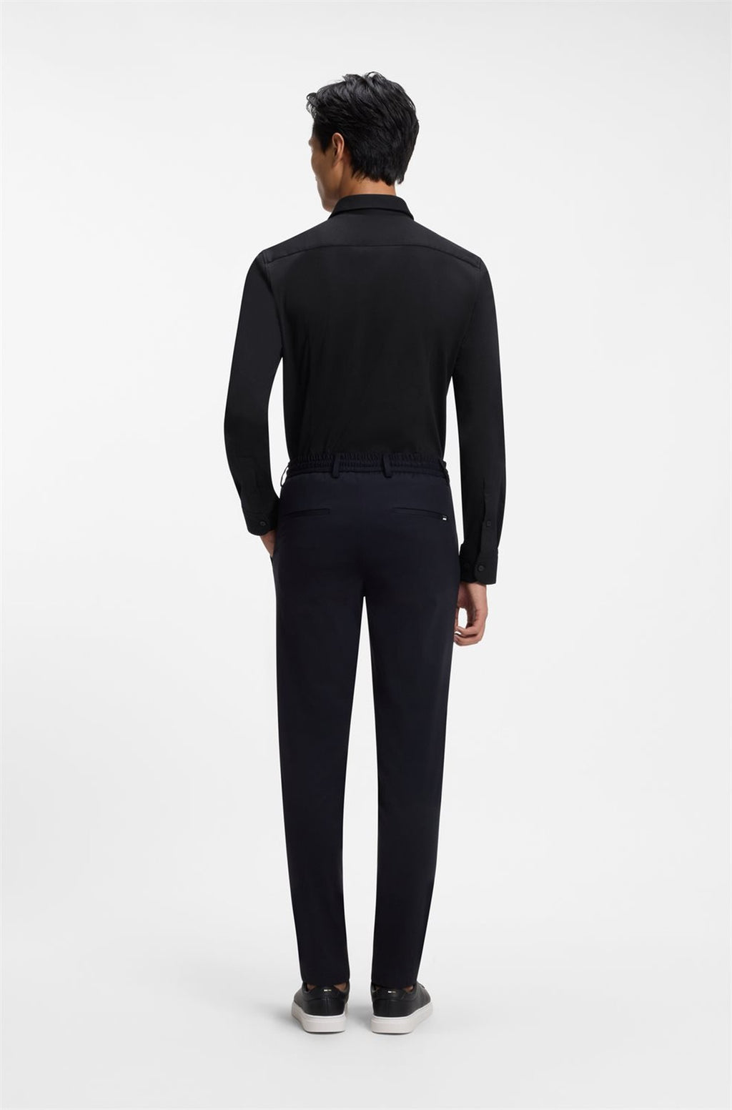 HUGO BOSS Slim-Fit Shirt in a Performance-Stretch Cotton Blend – Black