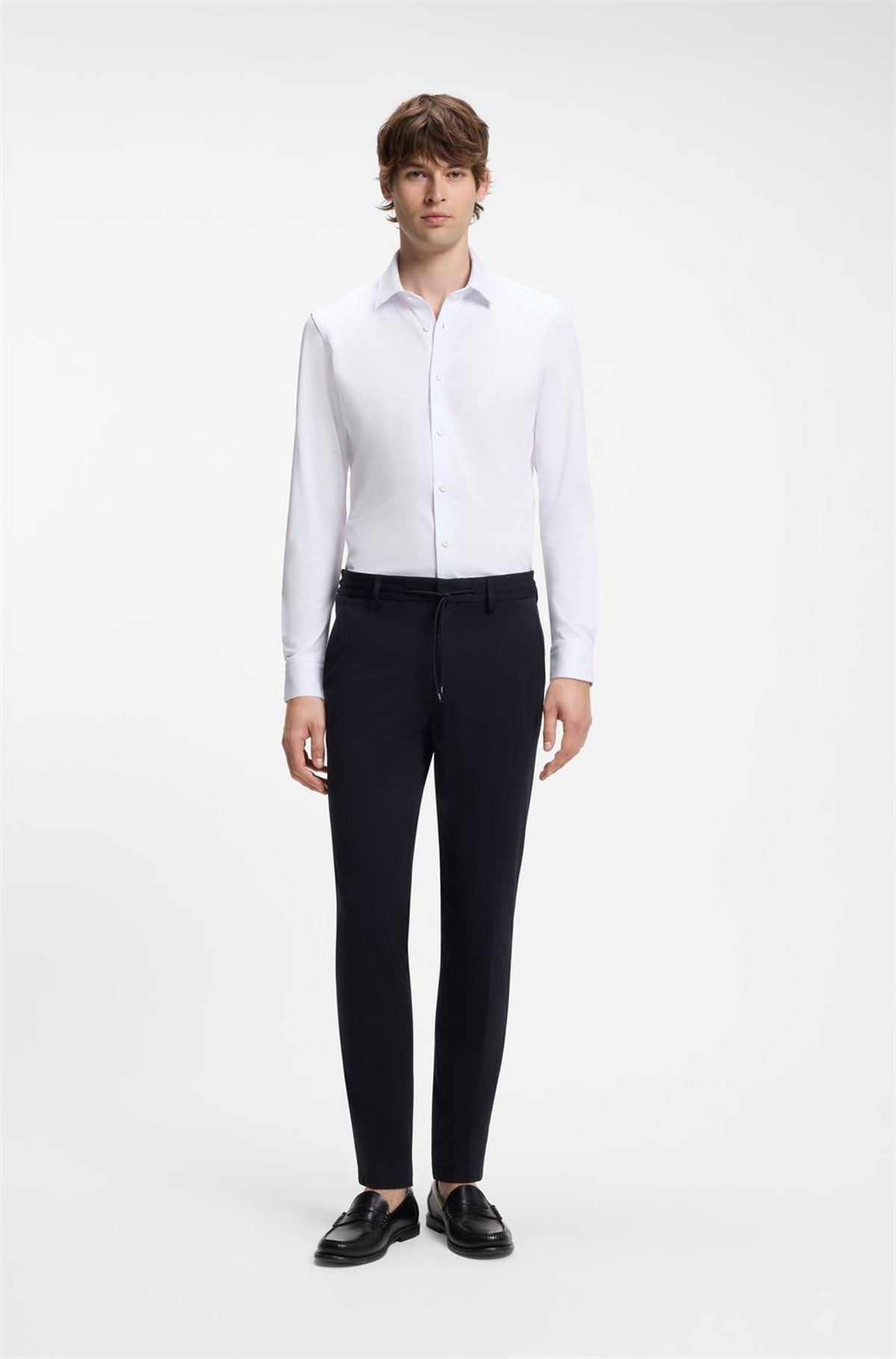 HUGO BOSS Slim-Fit Shirt in a Performance-Stretch Cotton Blend – White