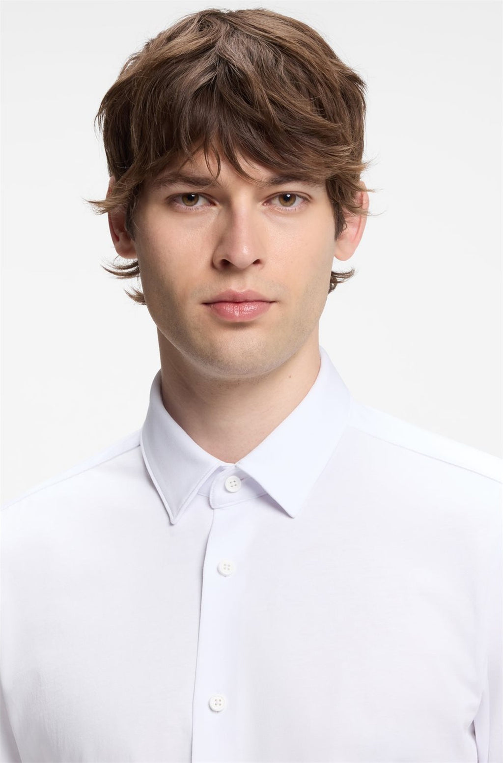 HUGO BOSS Slim-Fit Shirt in a Performance-Stretch Cotton Blend – White