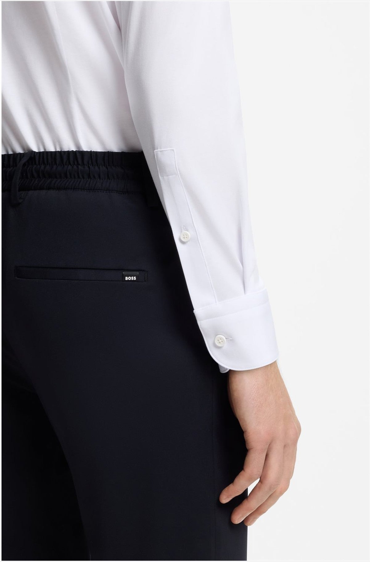 HUGO BOSS Slim-Fit Shirt in a Performance-Stretch Cotton Blend – White
