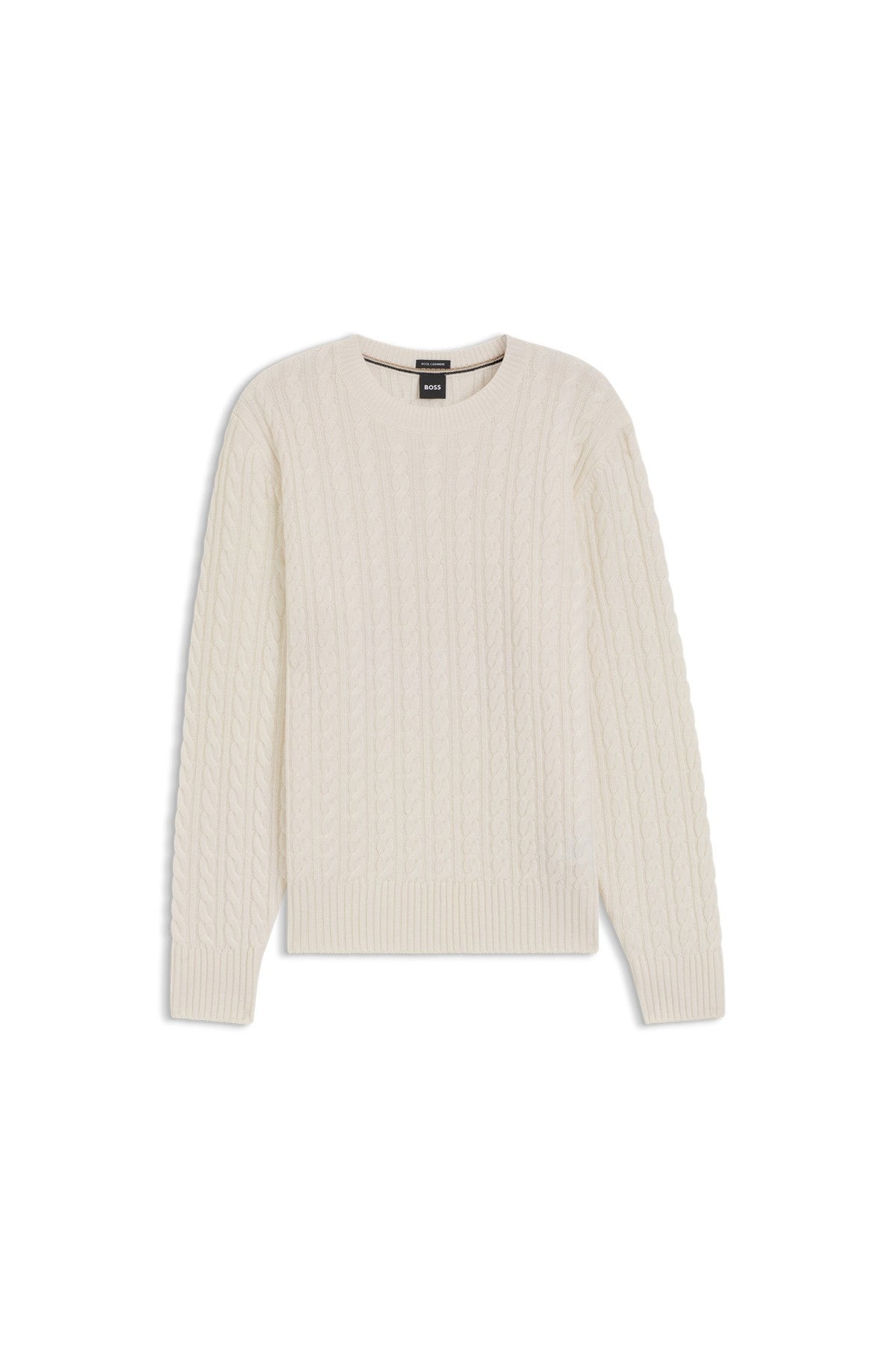 HUGO BOSS Furlan Sweater in Virgin Wool and Cashmere – Open White