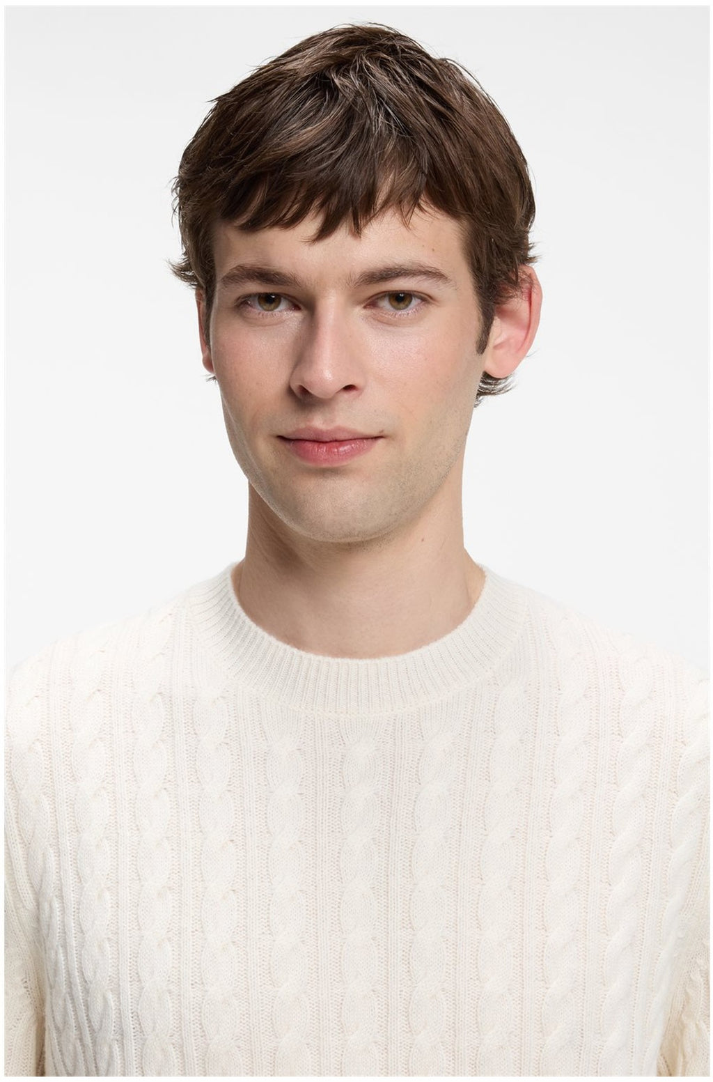 HUGO BOSS Furlan Sweater in Virgin Wool and Cashmere – Open White