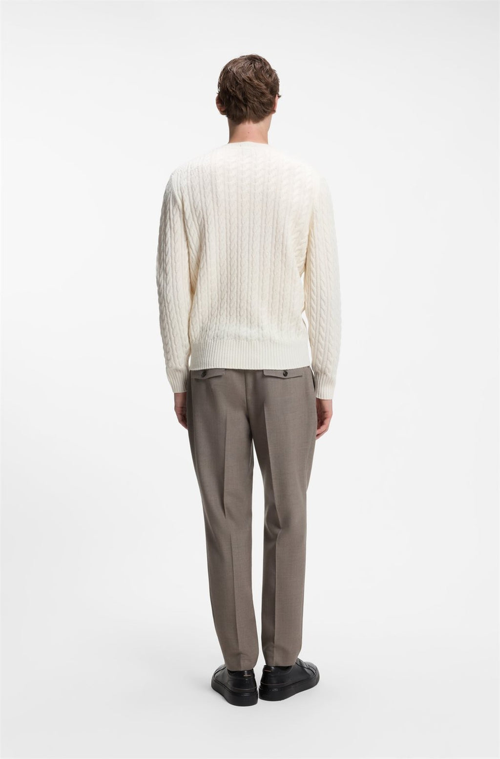 HUGO BOSS Furlan Sweater in Virgin Wool and Cashmere – Open White
