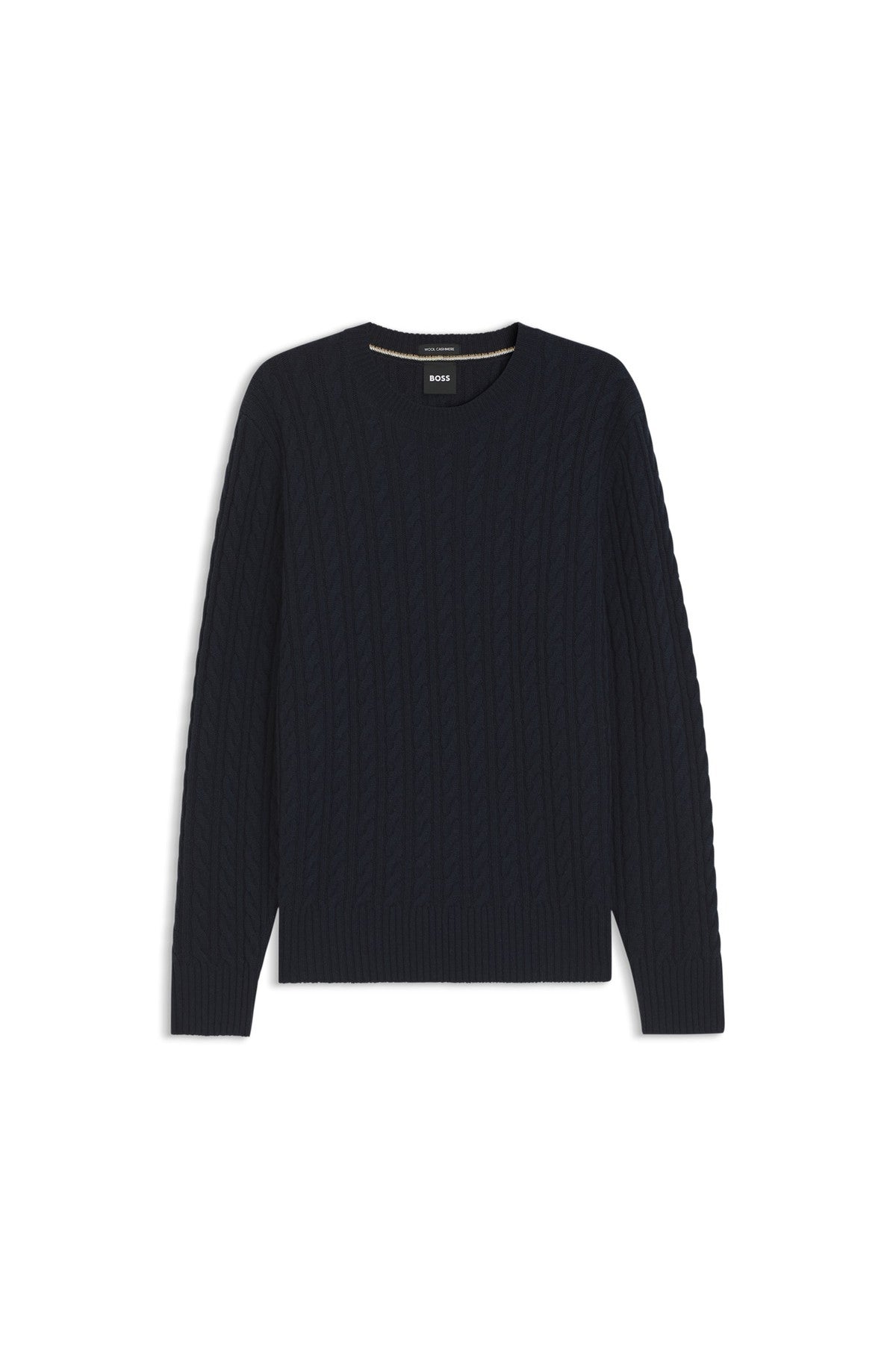 HUGO BOSS Furlan Sweater in Virgin Wool and Cashmere – Dark Blue