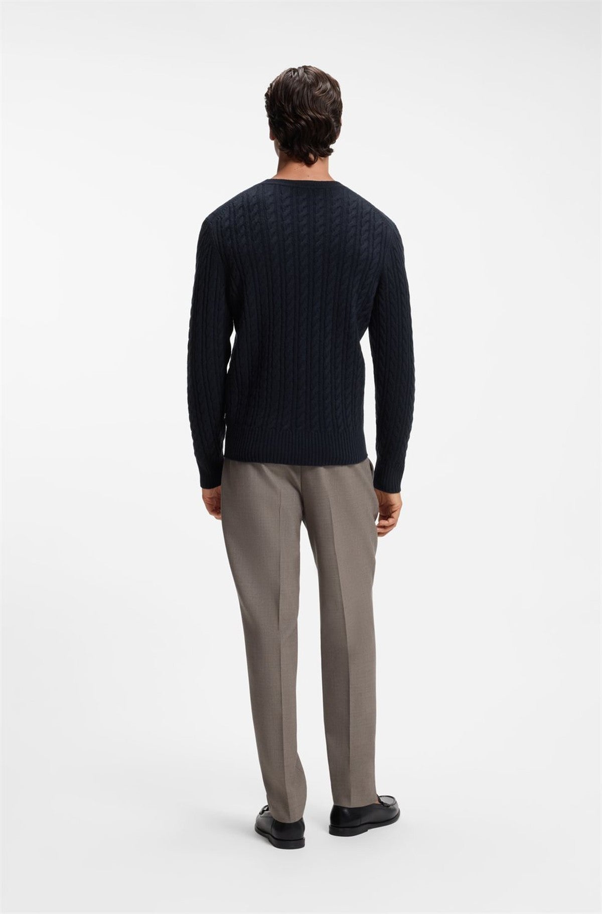 HUGO BOSS Furlan Sweater in Virgin Wool and Cashmere – Dark Blue