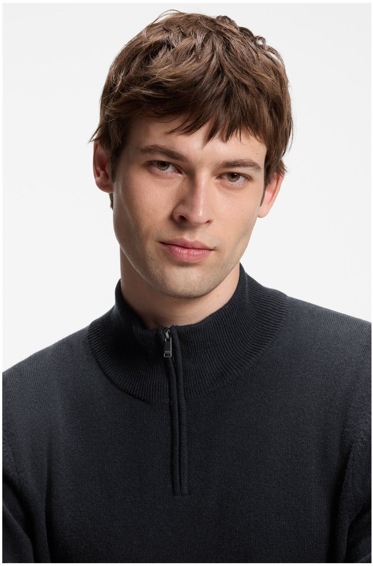HUGO BOSS Hemarlo Sweater in Virgin Wool and Cashmere – Dark Blue
