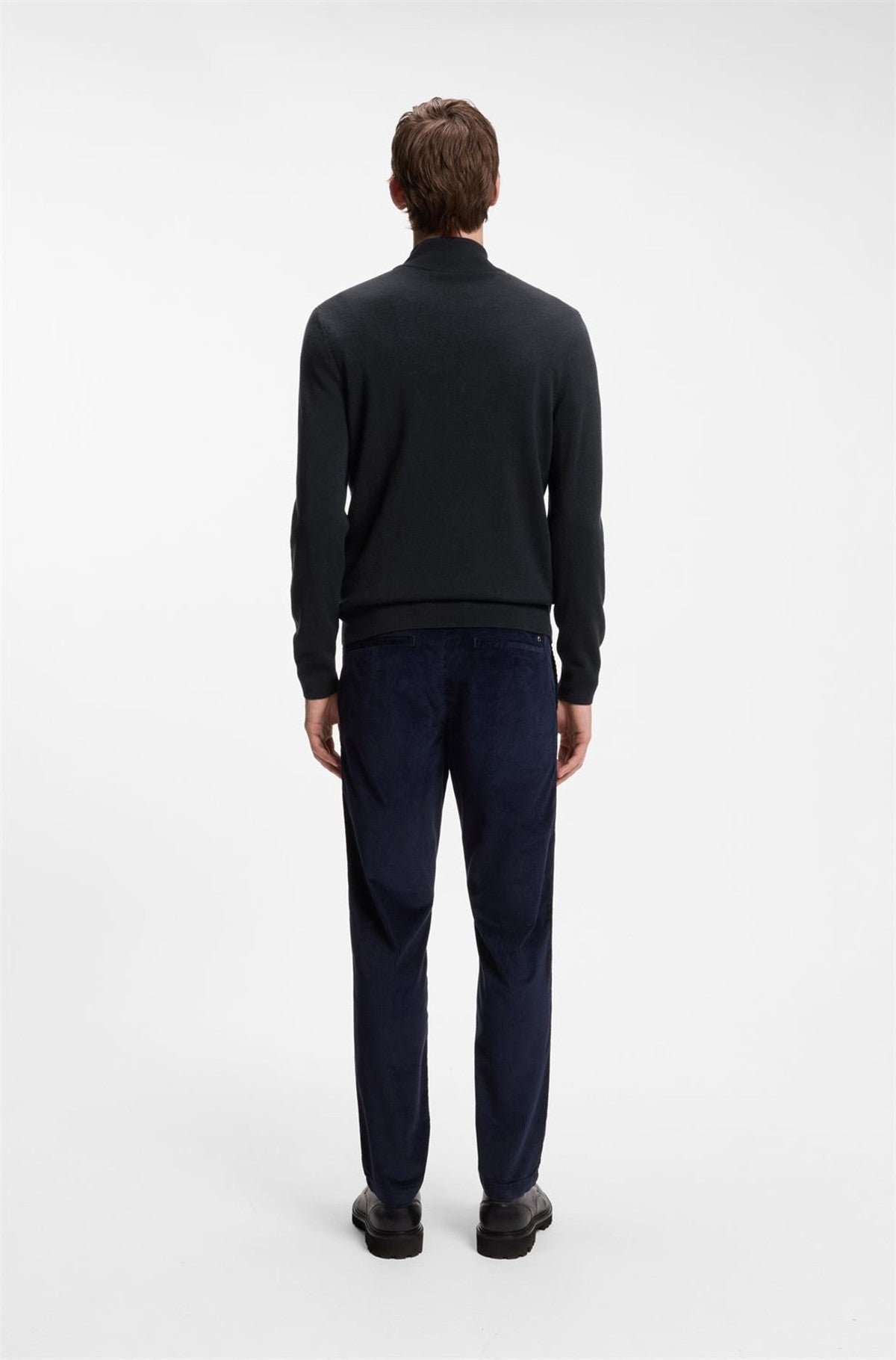 HUGO BOSS Hemarlo Sweater in Virgin Wool and Cashmere – Dark Blue
