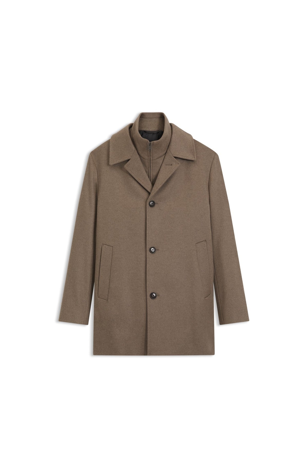 HUGO BOSS Relaxed-Fit Formal Coat in Italian Fabric – Open Brown