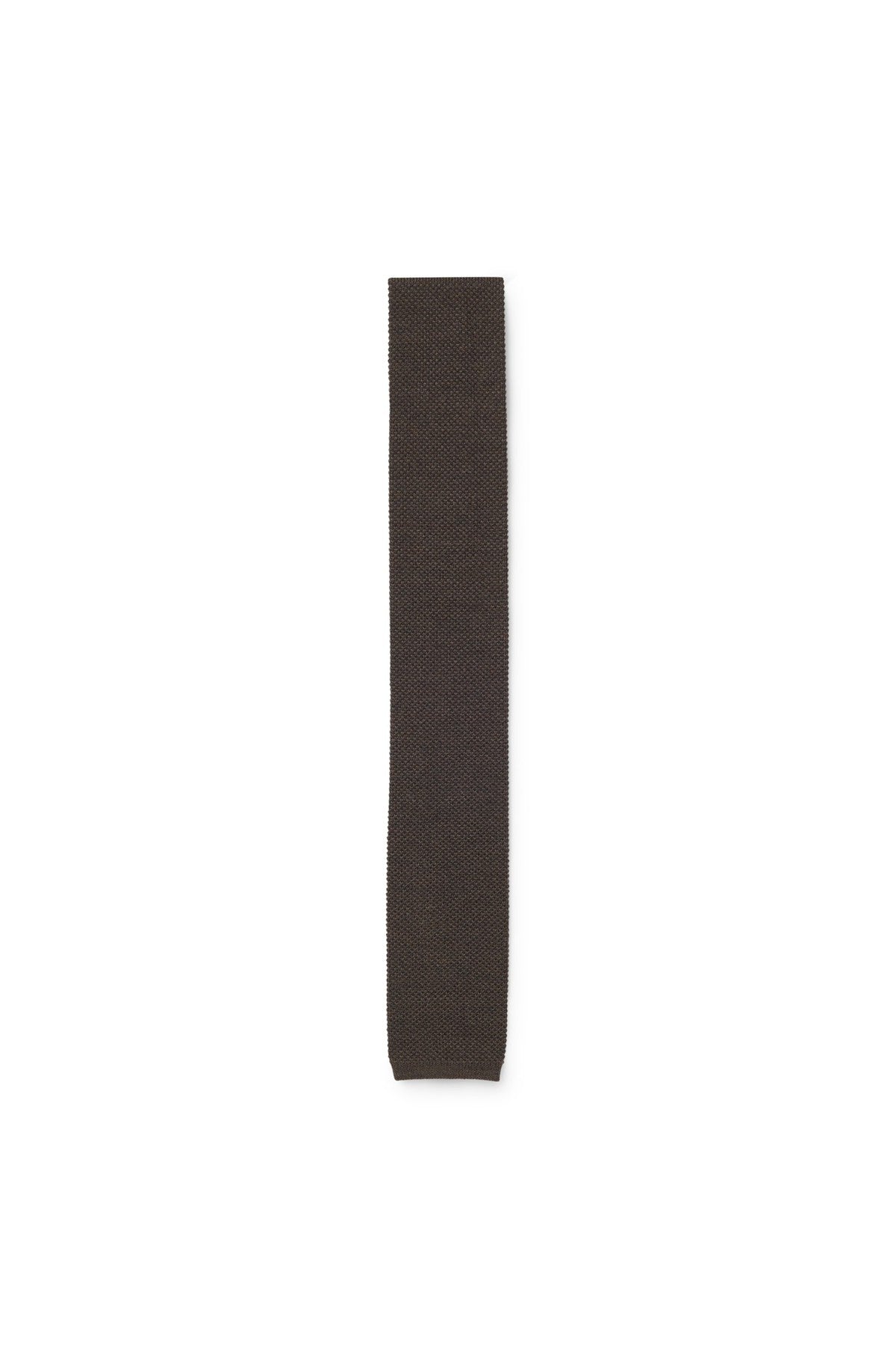 HUGO BOSS Virgin-Wool Knitted Tie – Dark Brown