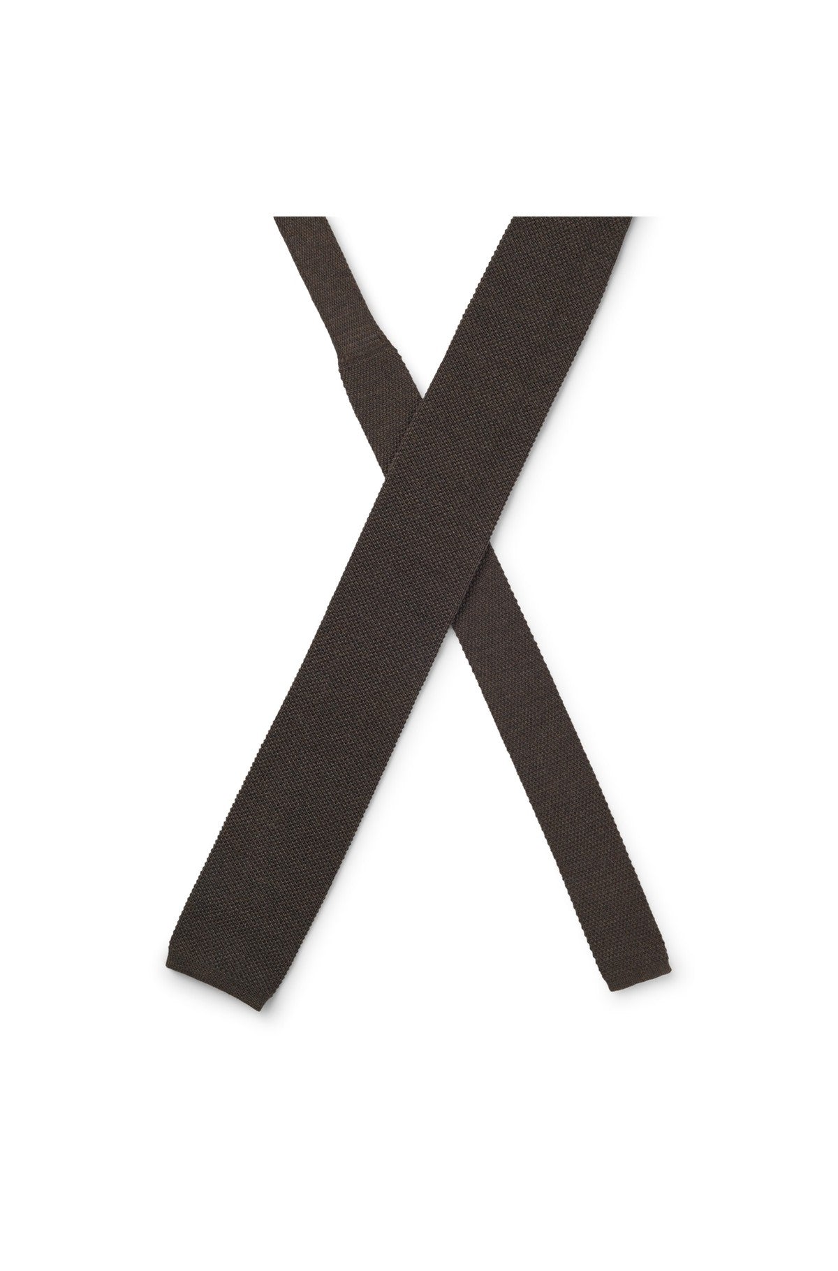 HUGO BOSS Virgin-Wool Knitted Tie – Dark Brown