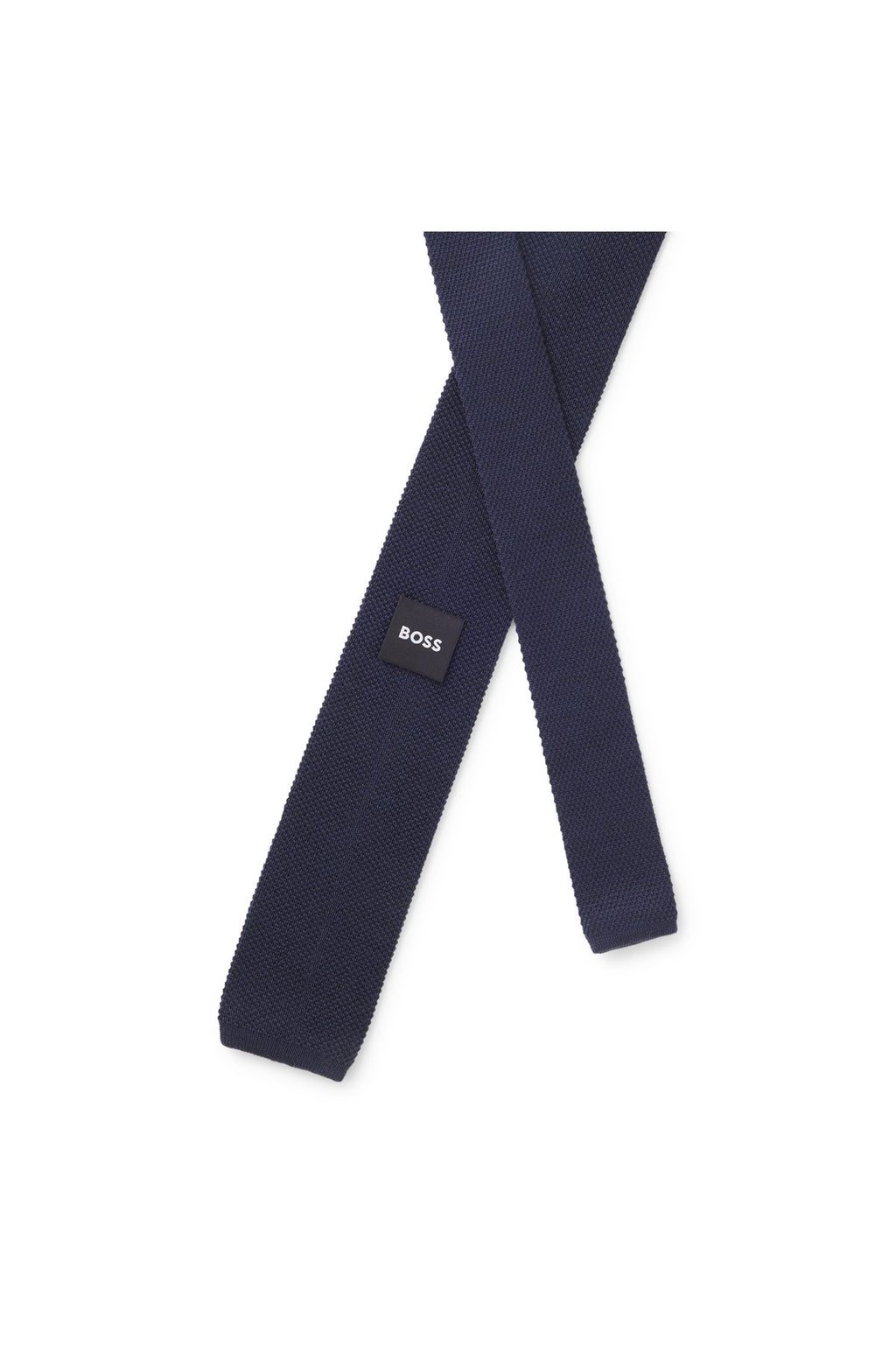 HUGO BOSS Virgin-Wool Knitted Tie – Dark Blue