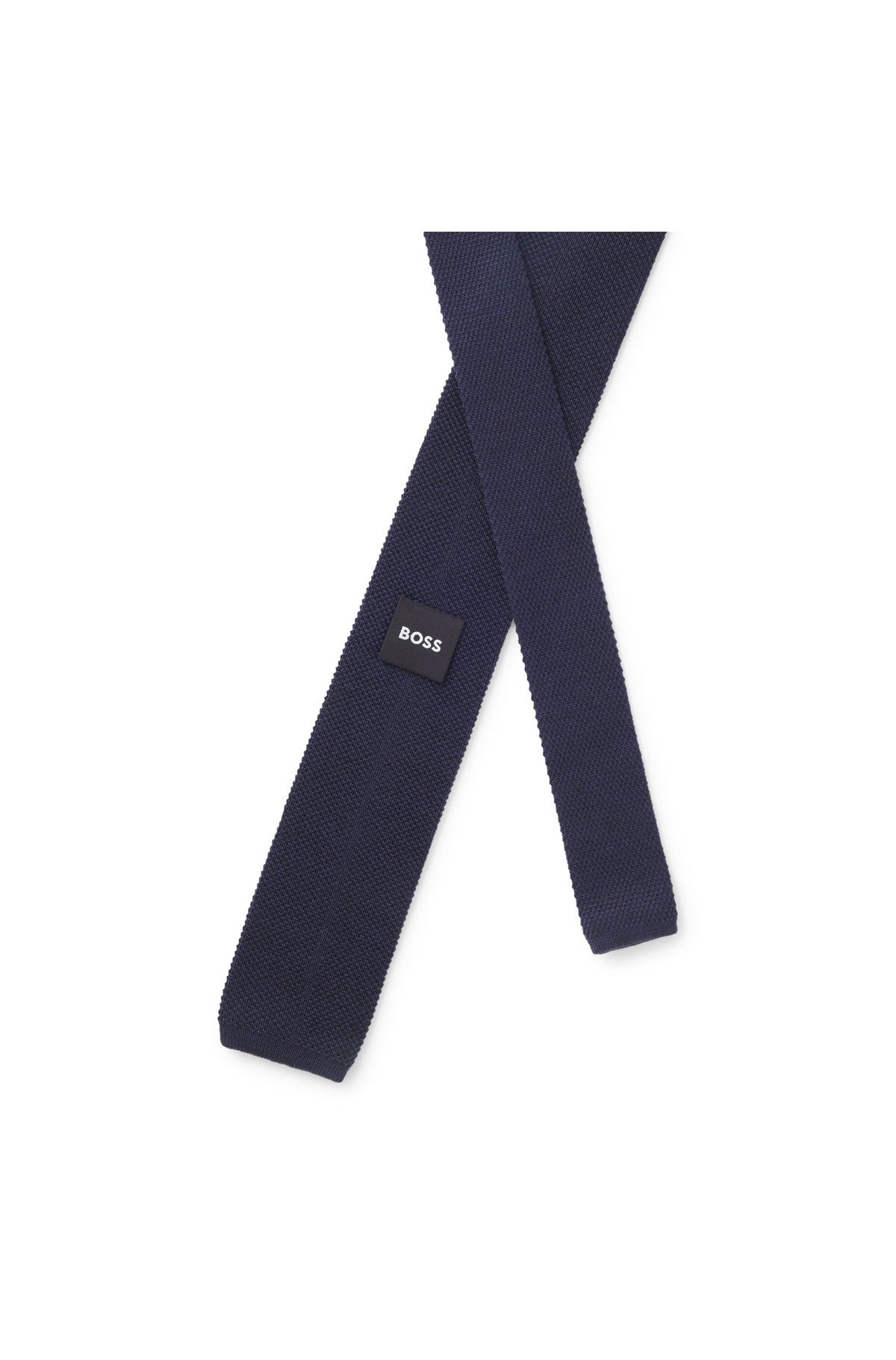 HUGO BOSS Virgin-Wool Knitted Tie – Dark Blue