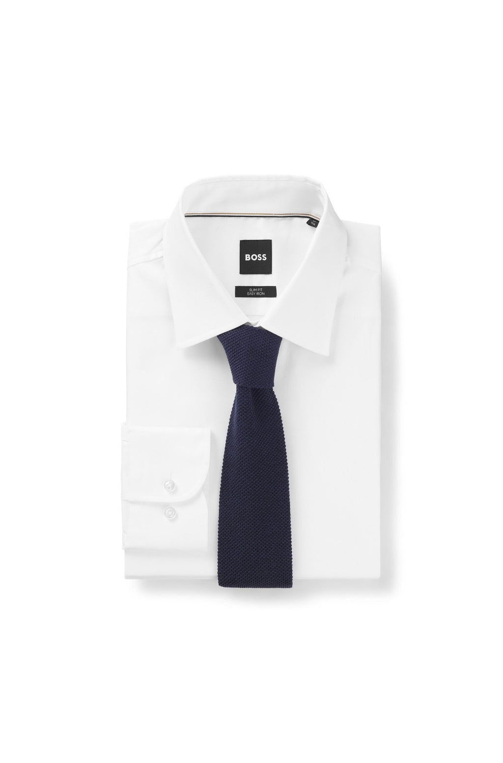 HUGO BOSS Virgin-Wool Knitted Tie – Dark Blue
