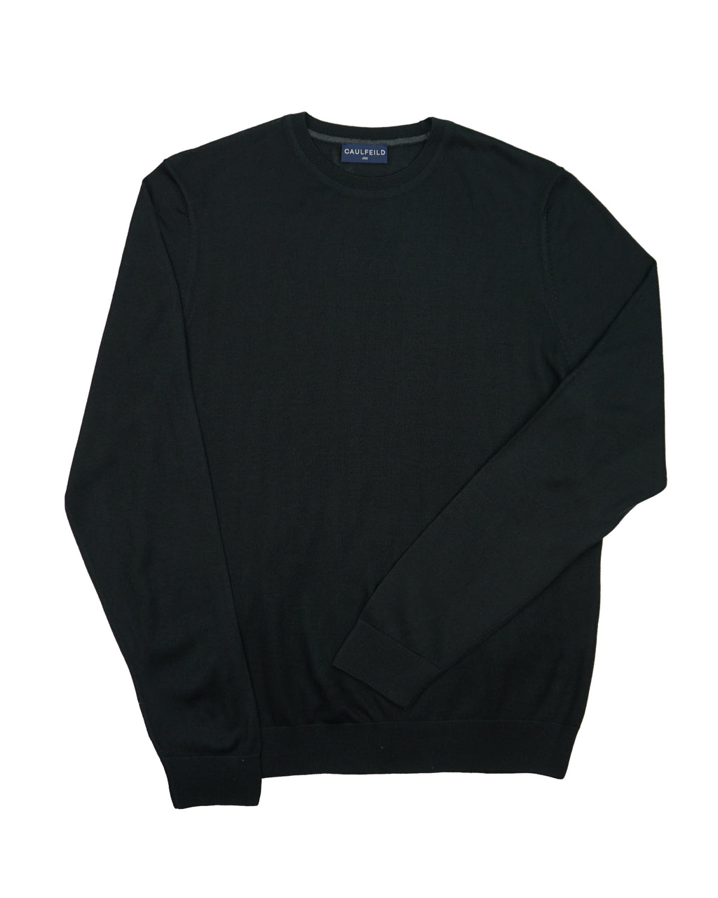 Caulfeild 1886 Crew Neck Sweater Merino Wool – Black
