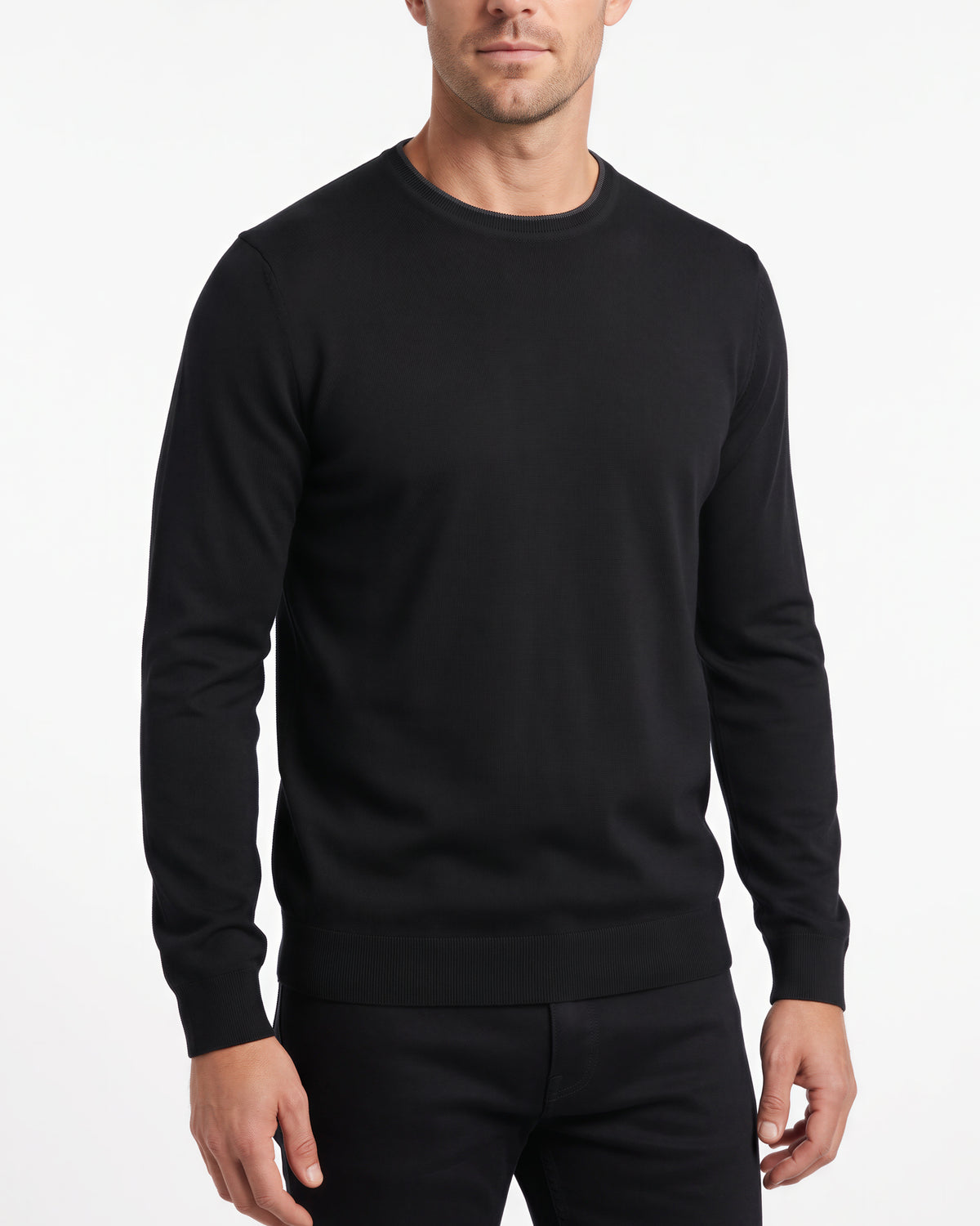 Caulfeild 1886 Crew Neck Sweater Merino Wool – Black