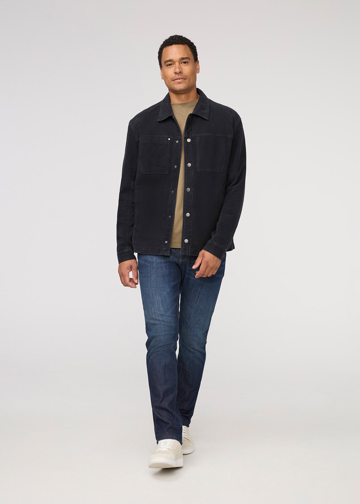 DUER Performance Denim Athletic Taper in Marina Blue